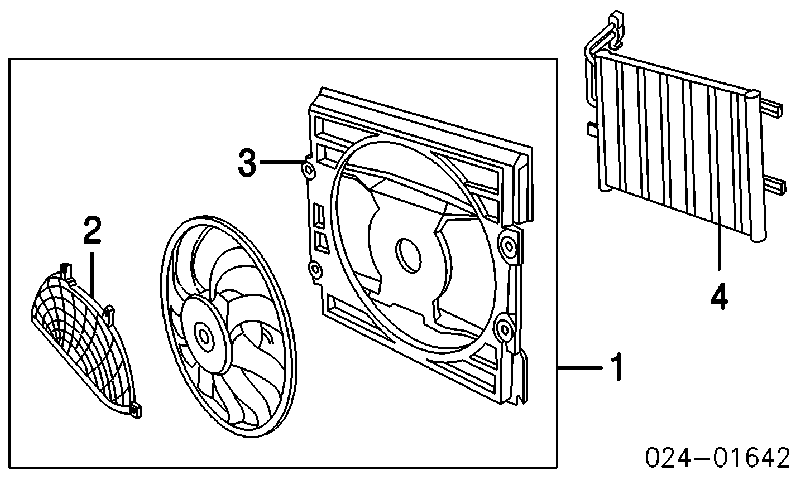 64546988913 BMW Difusor do radiador de esfriamento, montado com motor e roda de aletas