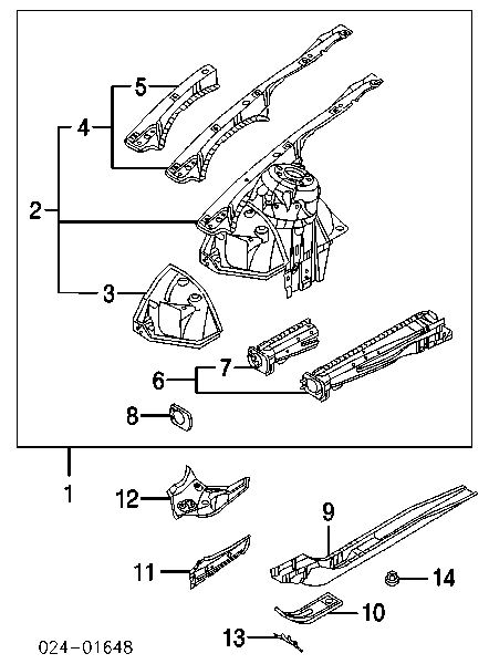 41117047885 BMW Longarina de chassi dianteira esquerda