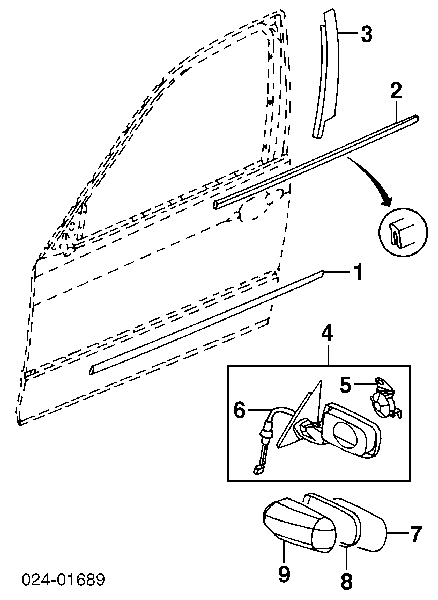 51138208449 BMW Moldura da porta dianteira esquerda