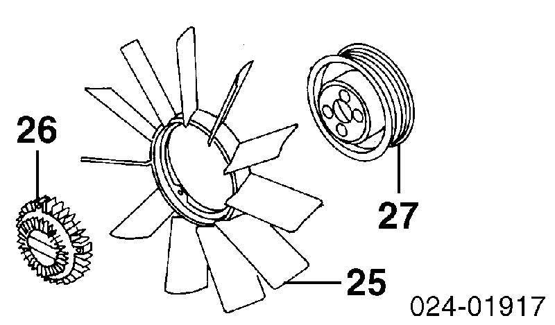 17417504732 BMW Ventilador (roda de aletas) do radiador de esfriamento