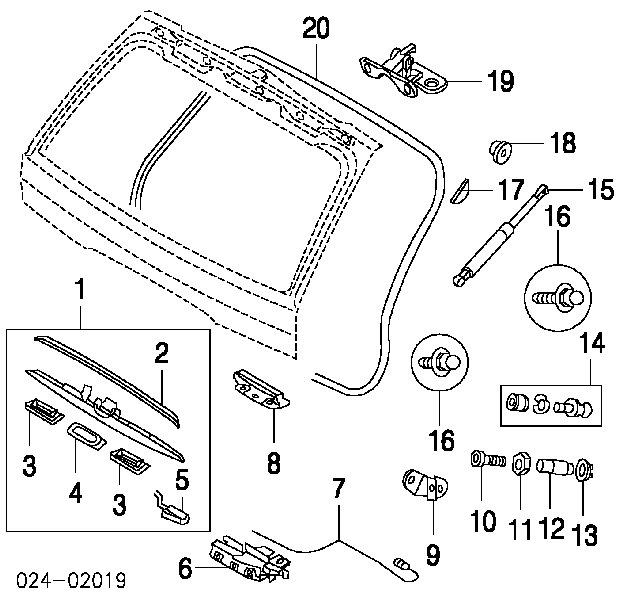 51248402405 BMW Amortecedor de tampa de porta-malas (de 3ª/5ª porta traseira)