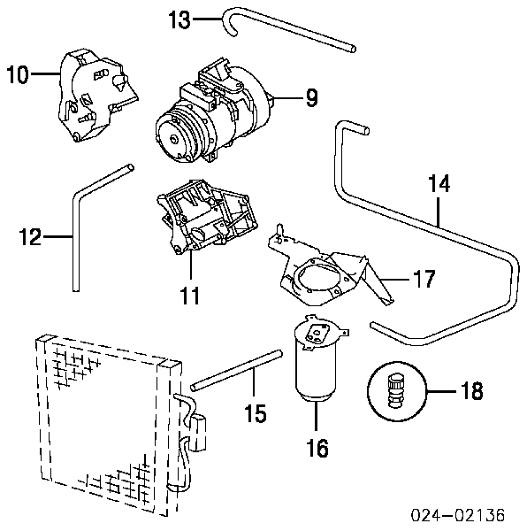 64551740723 BMW Consola do compressor de aparelho de ar condicionado