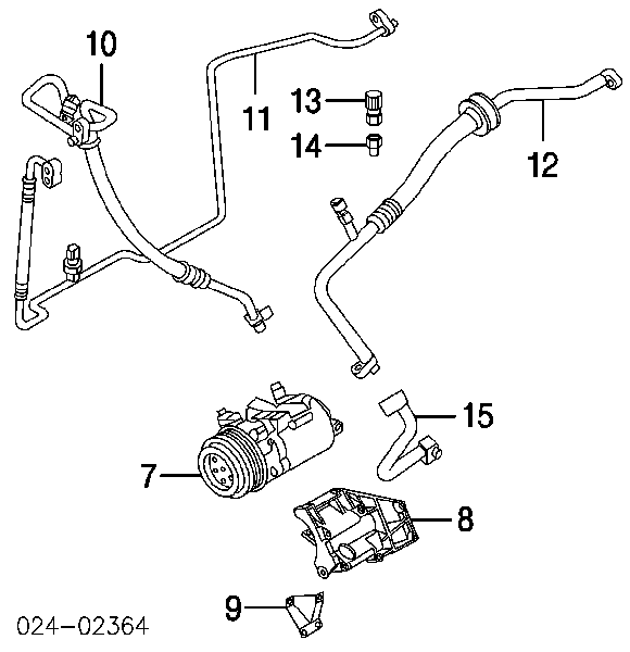 64538391214 BMW Válvula de reabastecimento de aparelho de ar condicionado