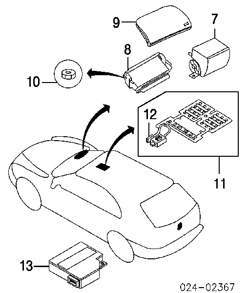 0285001458 BMW Módulo processador de controlo da bolsa de ar (Centralina eletrônica AIRBAG)