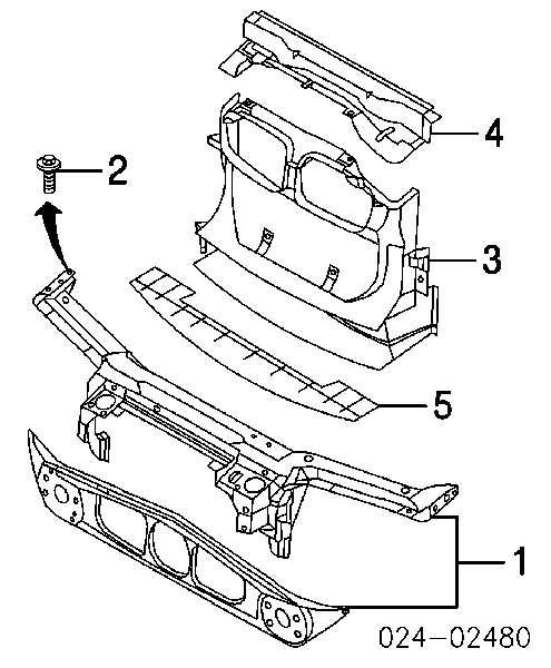51717111691 BMW Suporte do radiador montado (painel de montagem de fixação das luzes)