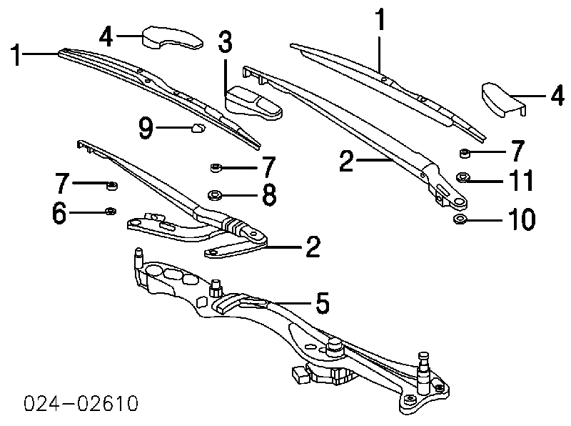 Trapézio de limpador pára-brisas BMW 7  E65, E66, E67