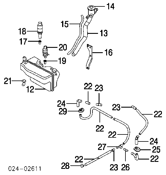 61667001942 BMW Tanque de fluido para lavador de vidro