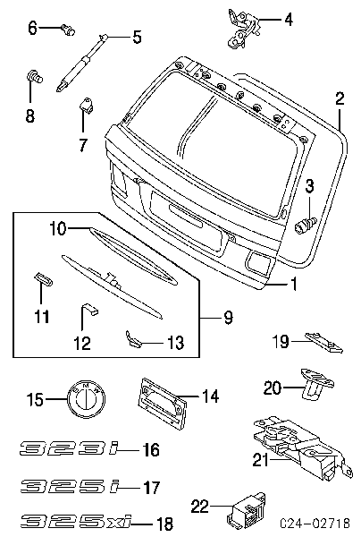 41628158552 BMW Porta traseira (3ª/5ª porta-malas (tampa de alcapão)