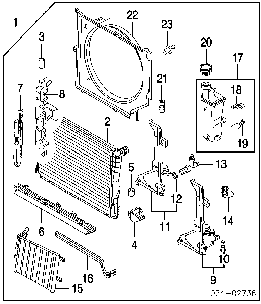 8MA376755111 BMW Tanque do radiador