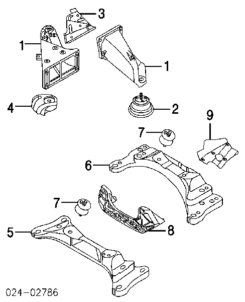22111094694 BMW Consola de coxim (apoio) direita de motor