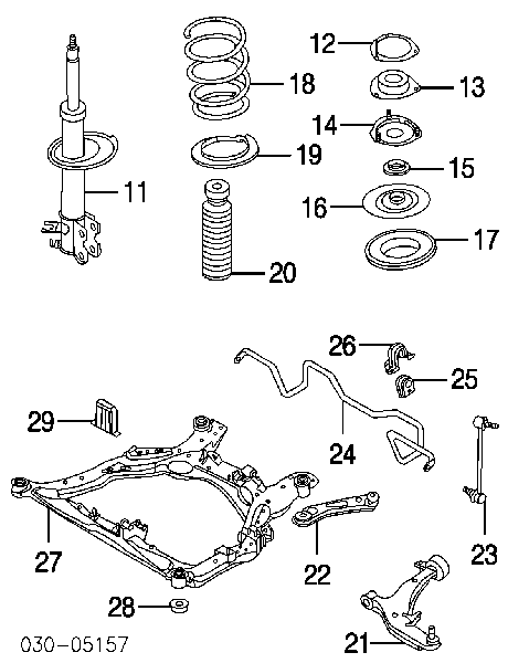 54400CA001 Nissan/Infiniti Viga de suspensão dianteira (plataforma veicular)
