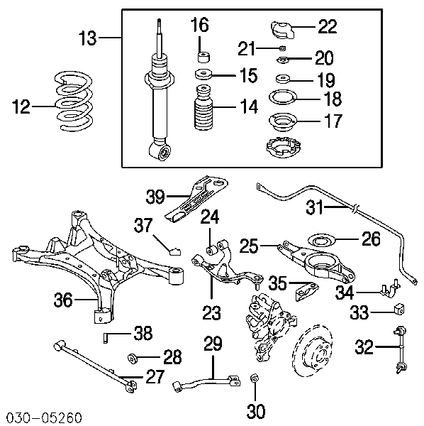 55152JK00A Nissan/Infiniti Bloco silencioso do pino de apoio traseiro