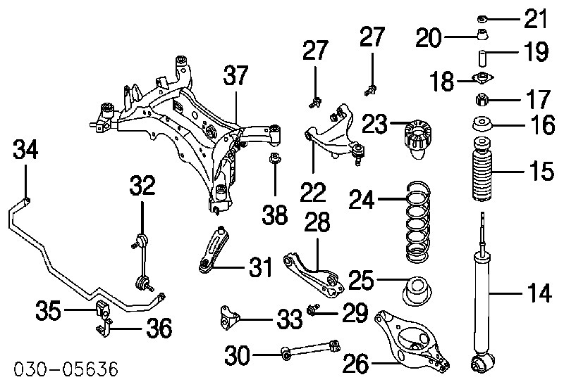 56210CA000 Nissan/Infiniti Amortecedor traseiro