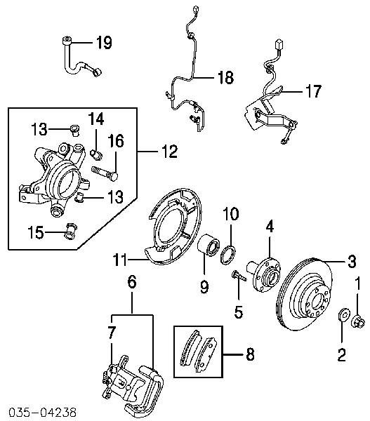 F15126151 Mazda Rolamento de cubo traseiro