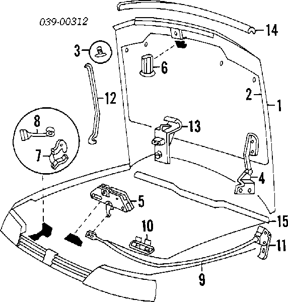 Cabo de abertura da capota Peugeot 405 I 15B ao melhor preço