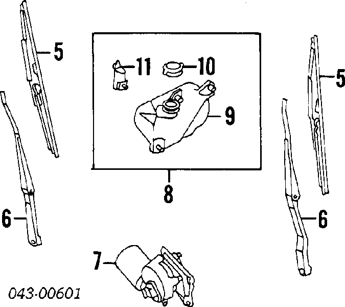 786611040 Subaru Motor de limpador pára-brisas de vidro traseiro