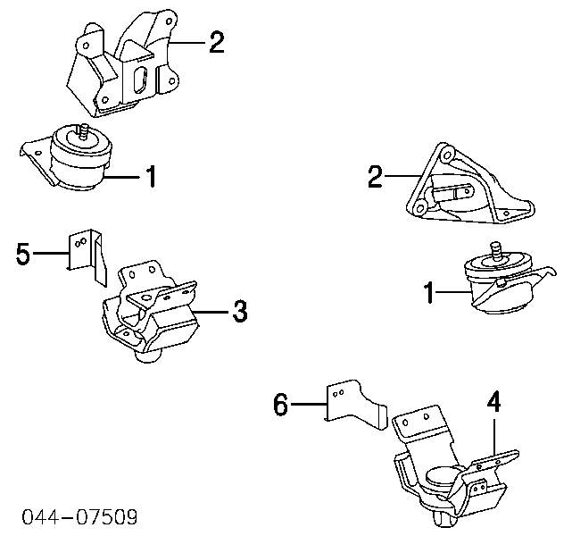 1237131050 Toyota Coxim de transmissão (suporte da caixa de mudança)