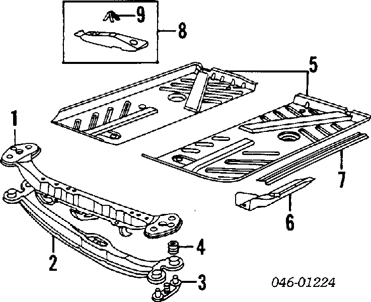 191199201D VAG Viga de fixação de motor