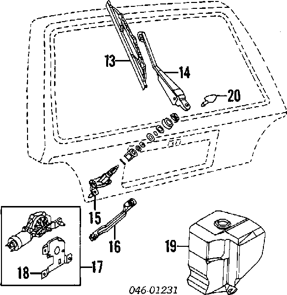 Trapézio de limpador pára-brisas para Volkswagen Golf II 19E, 1G1