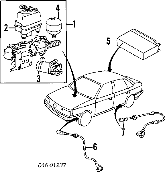 Unidade hidráulico de controlo ABS para Volkswagen Jetta II 19E, 1G2, 165, 167