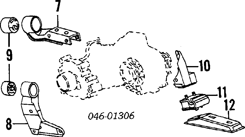  Coxim (suporte) traseiro de motor Volkswagen Jetta I sedan (16) (1979 - 1984) I