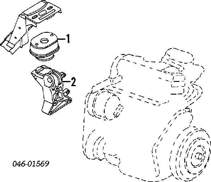 7D0199132C VAG Coxim (suporte) direito de motor