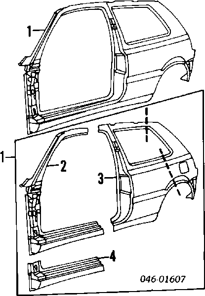 1H0809840 VAG Painel lateral direito de carroçaria