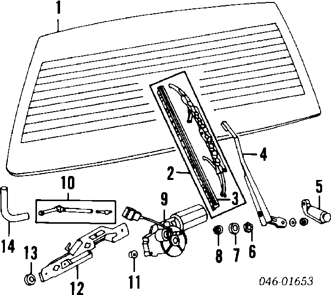 1H6955713A VAG Motor de limpador pára-brisas de vidro traseiro