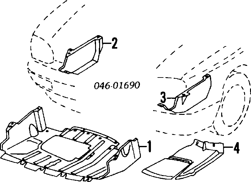 1H0825247 VAG Proteção de motor esquerdo