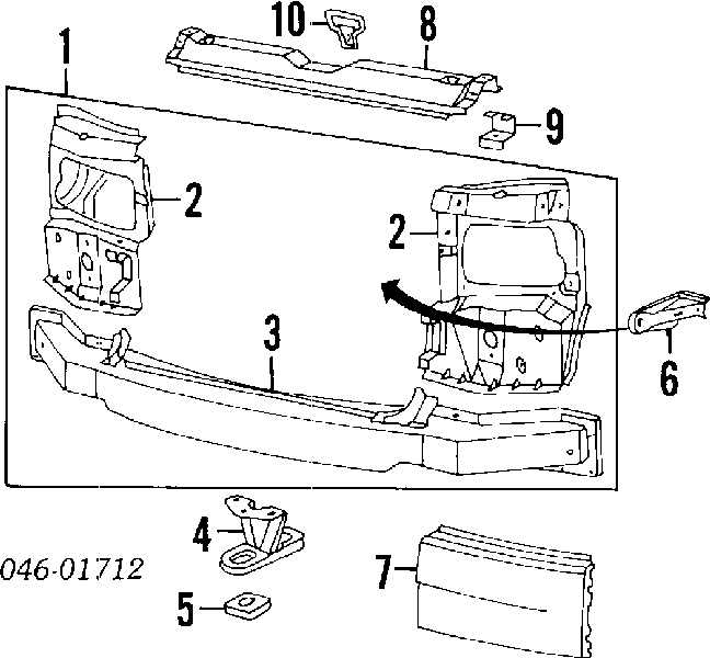 6502039558231P 4max Suporte inferior do radiador (painel de montagem de fixação das luzes)