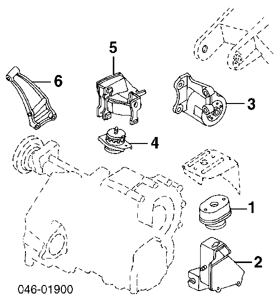 701399201H VAG Coxim (suporte) traseiro direito de motor