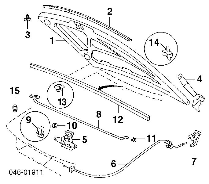 Capota Volkswagen Passat B3, B4 3A5, 351, 315
