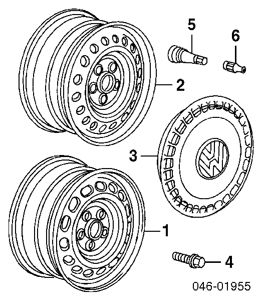 7D0601147A091 VAG Coberta de disco de roda