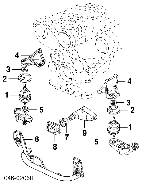 Consola de coxim (apoio) dianteira de motor VAG 8D0199343J preço, a partir de 57,35 USD