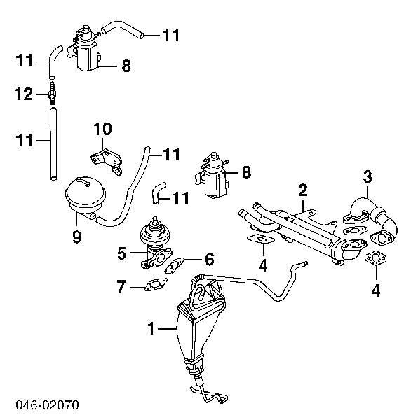 028131521AD VAG Cano derivado do sistema de recirculação dos gases de escape EGR