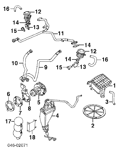  Adsorvedor dos vapores de combustível Audi A4 B5 sedan (8D2) (1994 - 2001) B5