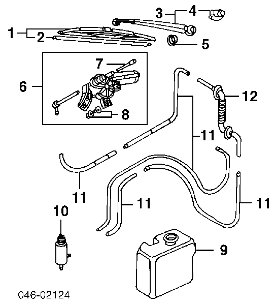 8L0955711A VAG Motor de limpador pára-brisas de vidro traseiro