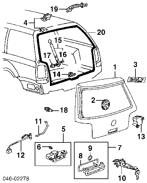 Porta traseira (3ª/5ª porta-malas (tampa de alcapão) Volkswagen Golf preço, a partir de 185,58 USD