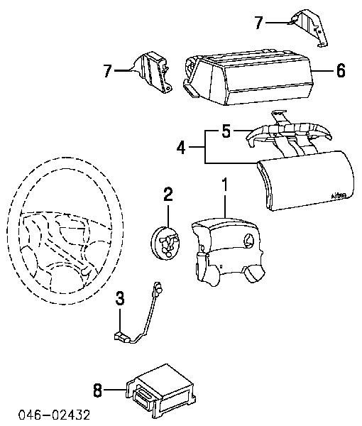 Anel AIRBAG de contato, cabo plano do volante Volkswagen Bora 1J2