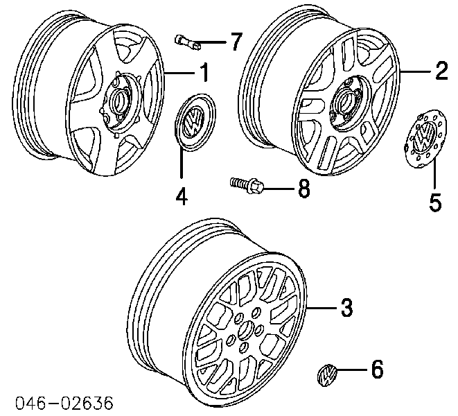 1J0601025AHZ31 VAG Discos de roda de aleação ligeira (de aleação ligeira, de titânio)