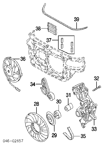 Acoplamento viscoso de ventilador de esfriamento Volkswagen Passat 3B6