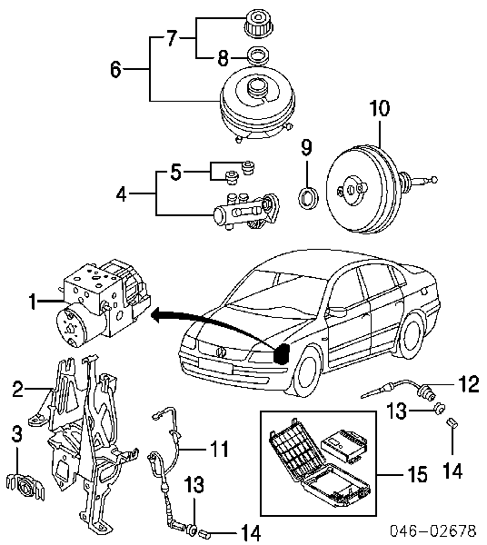  Unidade hidráulico de controlo ABS Audi A4 B5 sedan (8D2) (1994 - 2001) B5