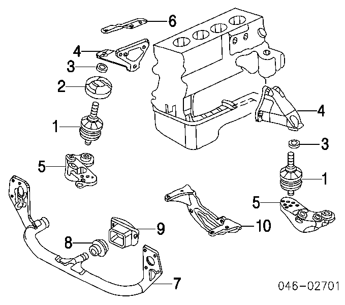 4B0199352B VAG Consola de coxim (apoio) direita de motor