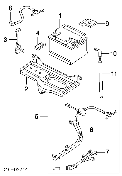 8D0803123 VAG Fixação (suporte) de bateria recarregável