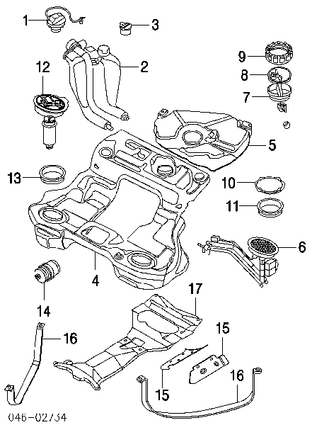 3B0201317P VAG Sensor direito do nível de combustível no tanque