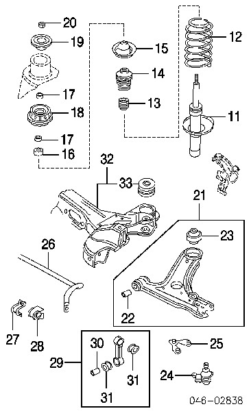 1J0199313M VAG Viga de suspensão dianteira (plataforma veicular)