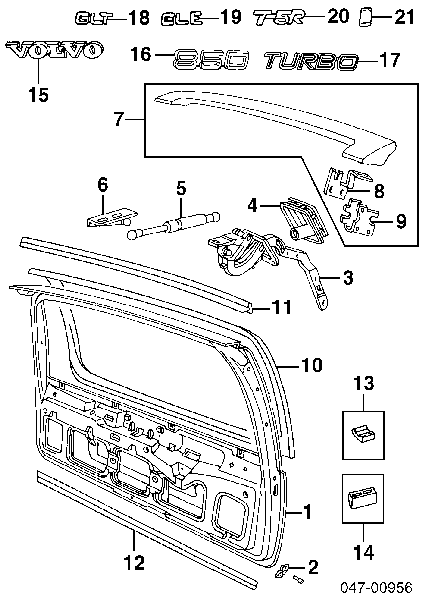 9485548 Volvo Amortecedor de tampa de porta-malas (de 3ª/5ª porta traseira)