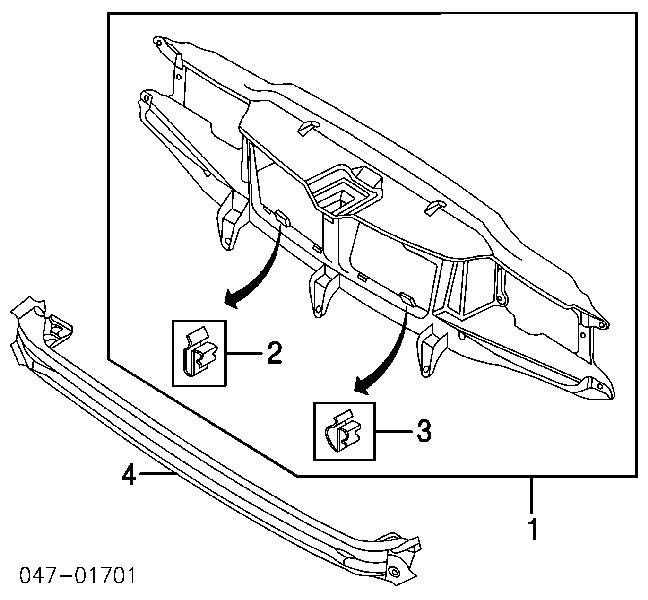 Suporte do radiador montado (painel de montagem de fixação das luzes) para Volvo V70 I LV