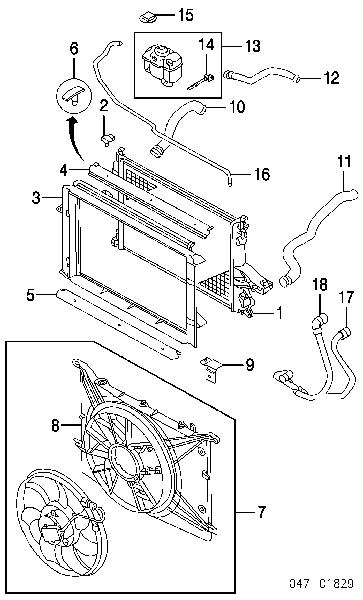 8649675 Volvo Difusor do radiador de esfriamento, montado com motor e roda de aletas