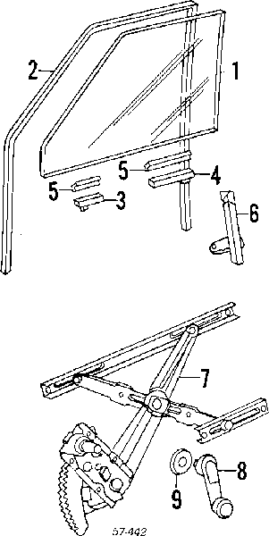 Mecanismo de acionamento de vidro da porta dianteira esquerda para Mitsubishi L 200 II K4T